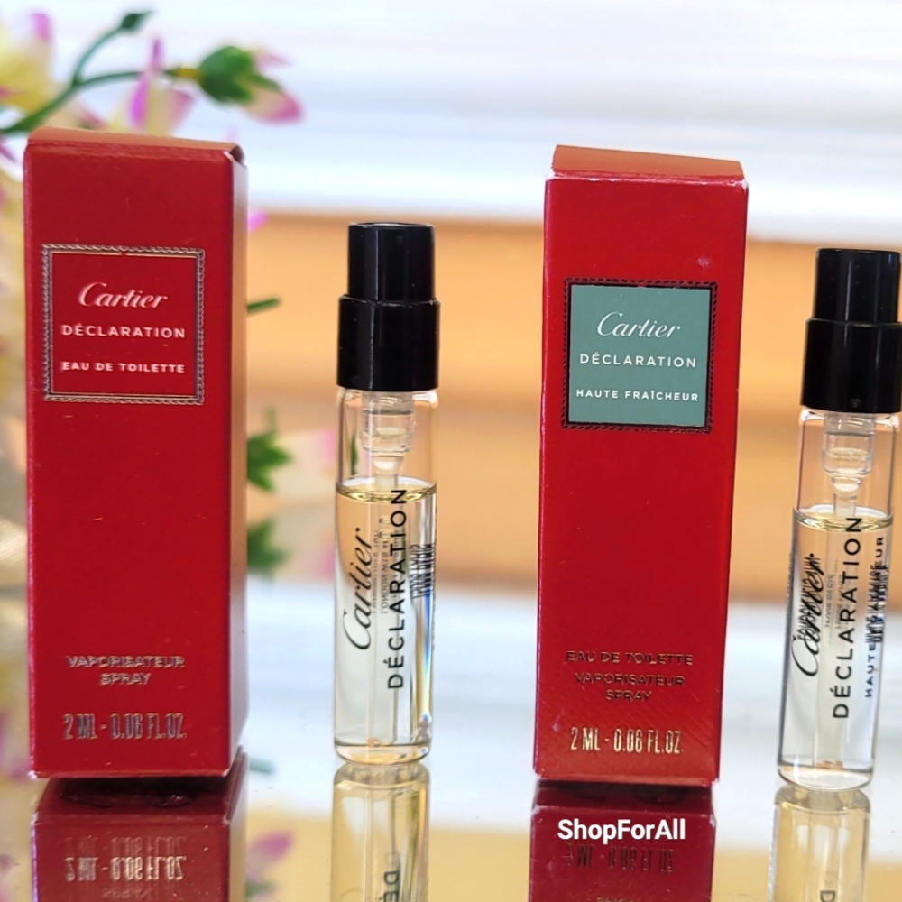 2 Declaration by Cartier Travel Mini Vial NEW IN BOX